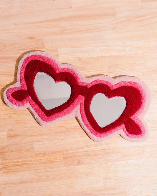 Heart Sunglasses Double Mirror Wall Hanging Rug